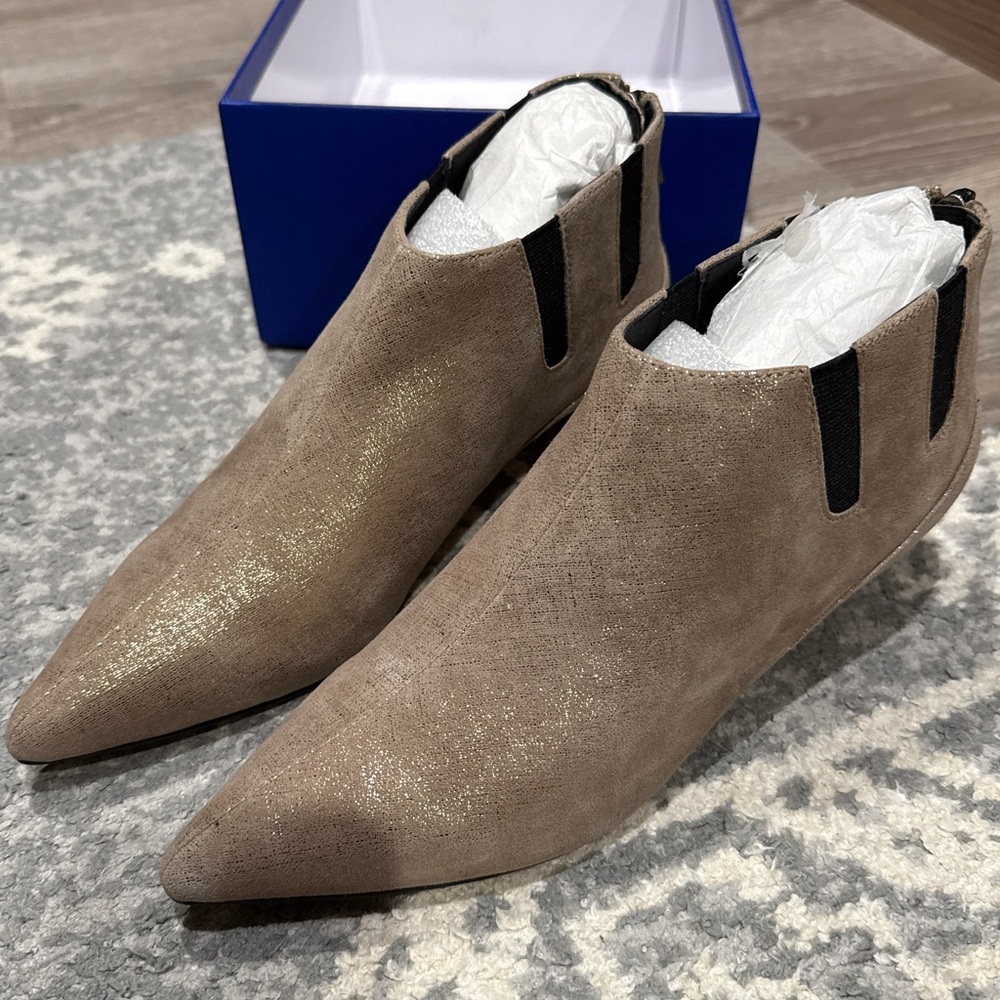 Donald Pliner Metallic Taupe Ankle Booties – Size 7